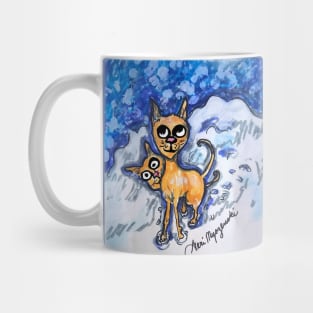 Snow Mountain Cats Mug